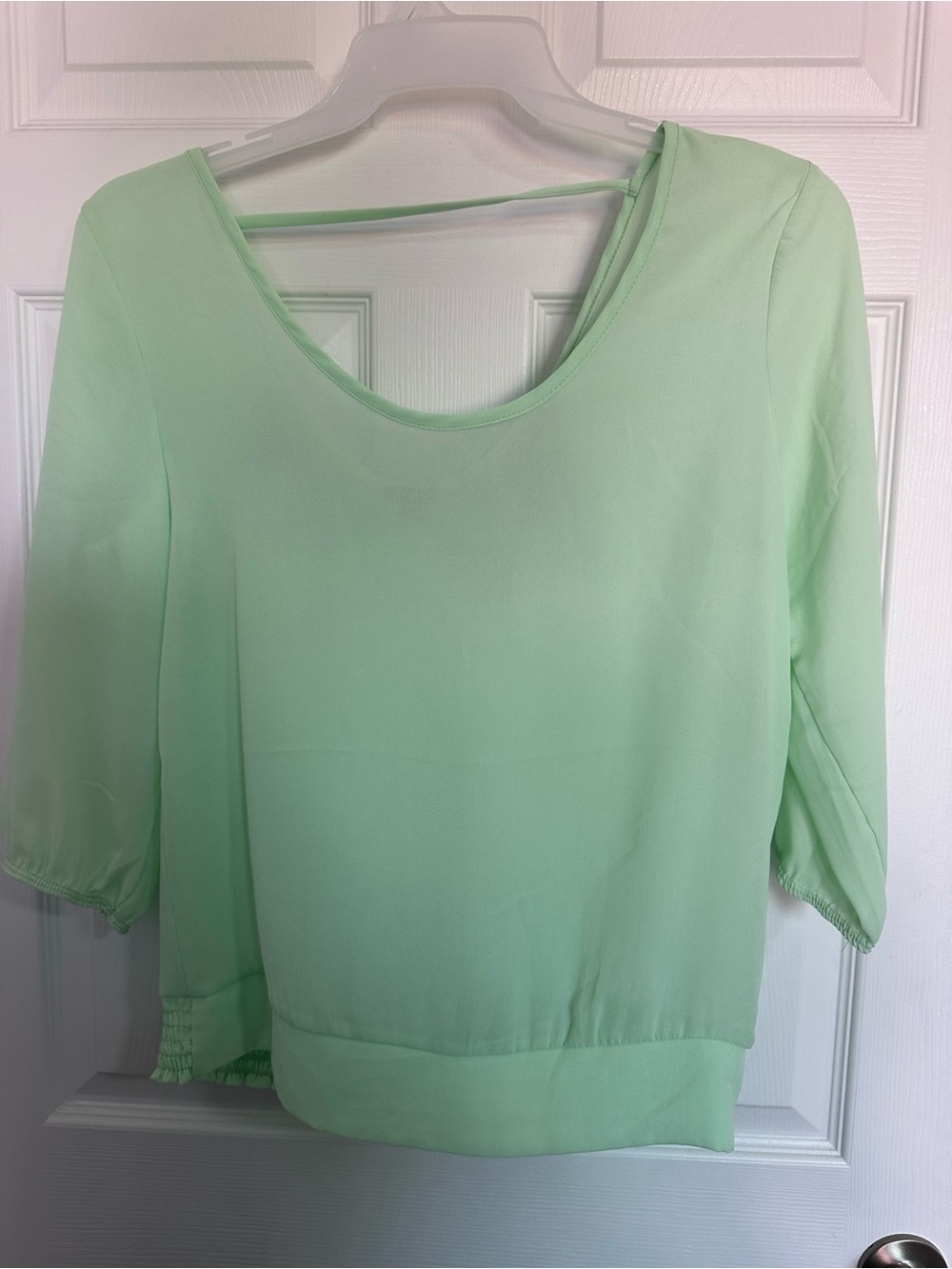 Charlotte Russe Mint Green Scoop Neck Blouse